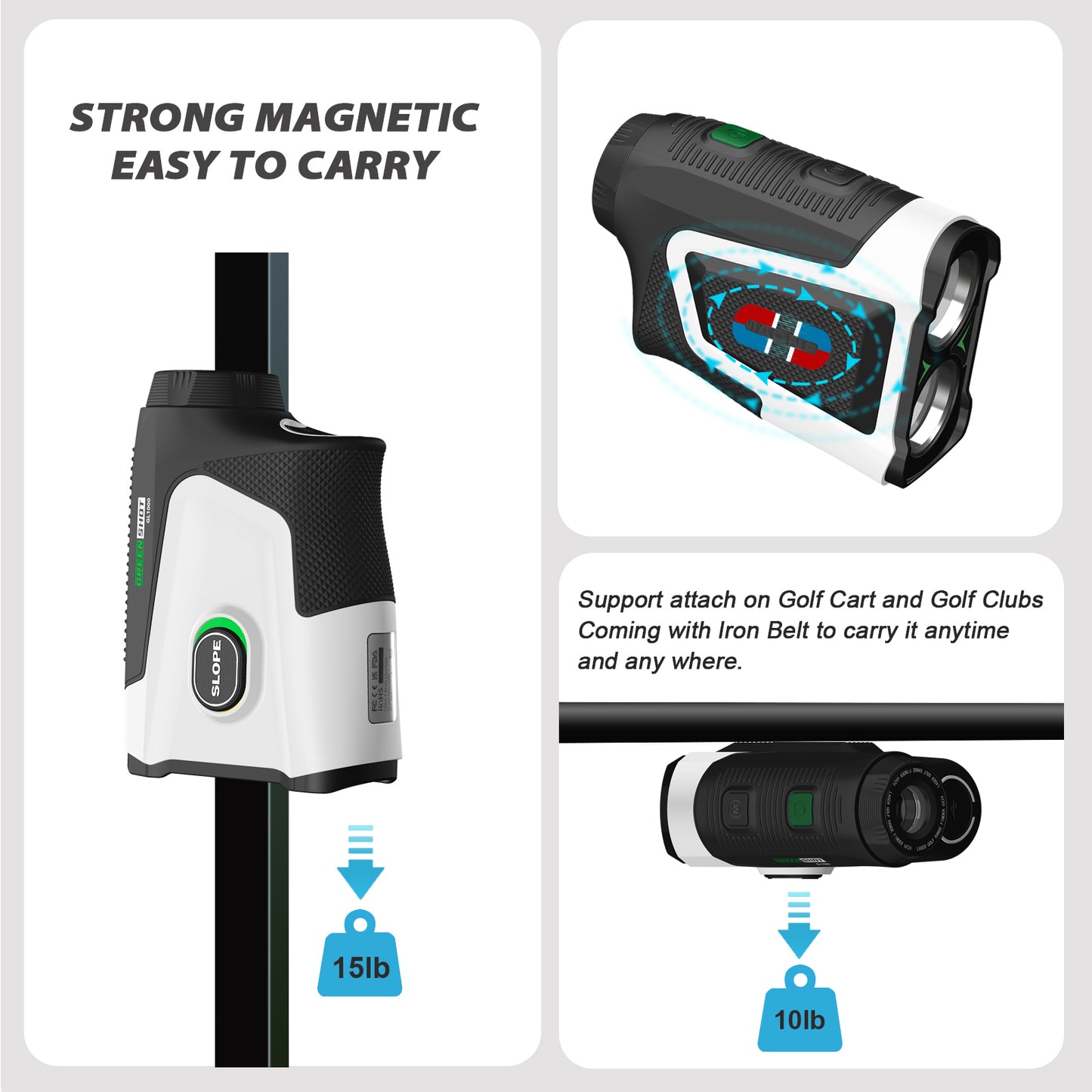 Golf Rangefinder with Slope Magnet, 1200 Yards 7X Magnification, Flag Lock Vibration